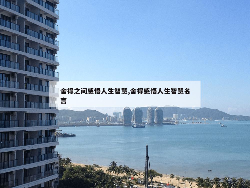 舍得之间感悟人生智慧,舍得感悟人生智慧名言